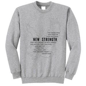 New Strength Wings Like Eagles Isaiah 4031 Blk Letter Tall Sweatshirt