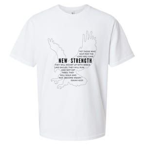 New Strength Wings Like Eagles Isaiah 4031 Blk Letter Sueded Cloud Jersey T-Shirt