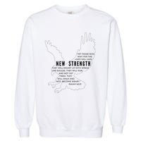 New Strength Wings Like Eagles Isaiah 4031 Blk Letter Garment-Dyed Sweatshirt