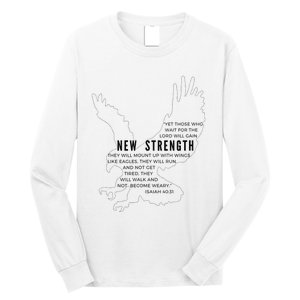 New Strength Wings Like Eagles Isaiah 4031 Blk Letter Long Sleeve Shirt