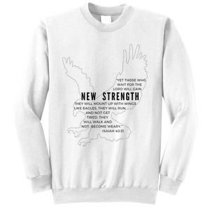 New Strength Wings Like Eagles Isaiah 4031 Blk Letter Sweatshirt