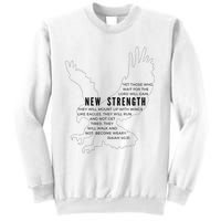 New Strength Wings Like Eagles Isaiah 4031 Blk Letter Sweatshirt