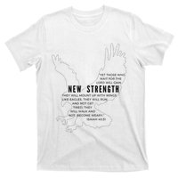 New Strength Wings Like Eagles Isaiah 4031 Blk Letter T-Shirt