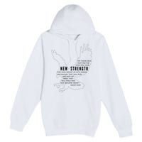 New Strength Wings Like Eagles Isaiah 4031 Blk Letter Premium Pullover Hoodie