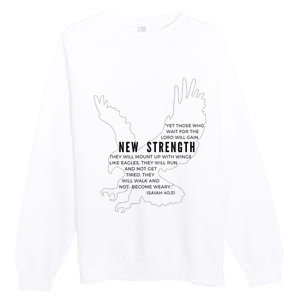 New Strength Wings Like Eagles Isaiah 4031 Blk Letter Premium Crewneck Sweatshirt