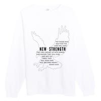 New Strength Wings Like Eagles Isaiah 4031 Blk Letter Premium Crewneck Sweatshirt