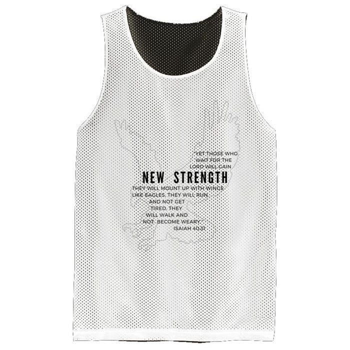 New Strength Wings Like Eagles Isaiah 4031 Blk Letter Mesh Reversible Basketball Jersey Tank