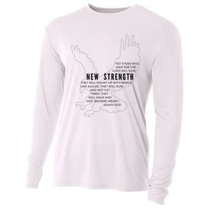 New Strength Wings Like Eagles Isaiah 4031 Blk Letter Cooling Performance Long Sleeve Crew