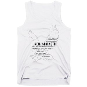 New Strength Wings Like Eagles Isaiah 4031 Blk Letter Tank Top