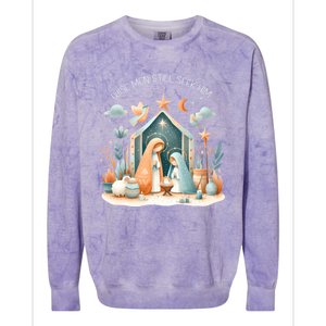 Nativity Scene Wise Still Seek Him Bohemian Christmas Colorblast Crewneck Sweatshirt