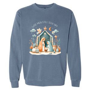 Nativity Scene Wise Still Seek Him Bohemian Christmas Garment-Dyed Sweatshirt