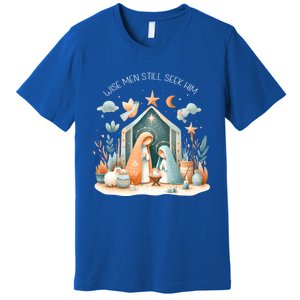 Nativity Scene Wise Still Seek Him Bohemian Christmas Premium T-Shirt