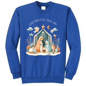 Nativity Scene Wise Still Seek Him Bohemian Christmas Tall Sweatshirt