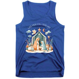 Nativity Scene Wise Still Seek Him Bohemian Christmas Tank Top