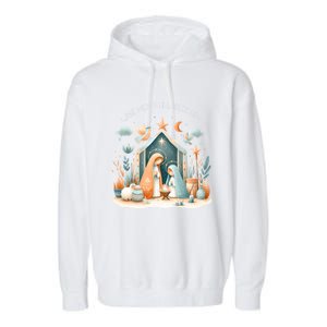 Nativity Scene Wise Still Seek Him Bohemian Christmas Garment-Dyed Fleece Hoodie