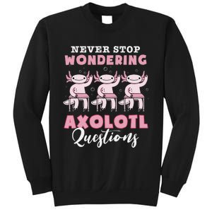 Never Stop Wondering Axolotl Questions Teacher  Sweatshirt