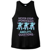 Never Stop Wondering AXOLOTL QUESTIONS Ladies PosiCharge Tri-Blend Wicking Tank