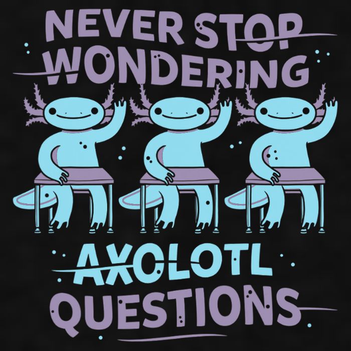 Never Stop Wondering AXOLOTL QUESTIONS Ladies PosiCharge Tri-Blend Wicking Tank