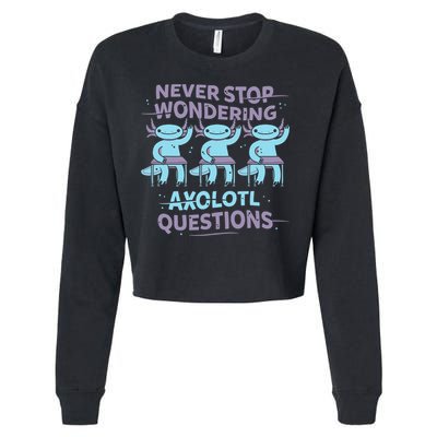 Never Stop Wondering AXOLOTL QUESTIONS Cropped Pullover Crew