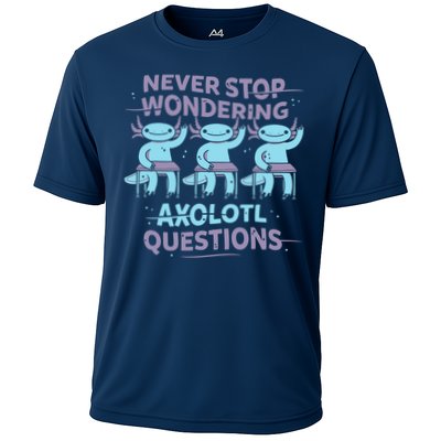 Never Stop Wondering AXOLOTL QUESTIONS Performance Shirt