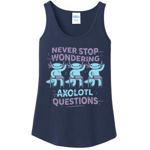 Never Stop Wondering AXOLOTL QUESTIONS Ladies Essential Tank