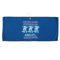 Never Stop Wondering AXOLOTL QUESTIONS Large Microfiber Waffle Golf Towel