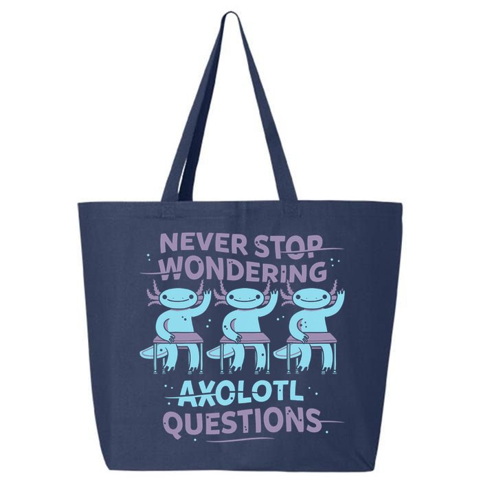 Never Stop Wondering AXOLOTL QUESTIONS 25L Jumbo Tote