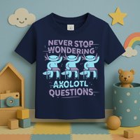 Never Stop Wondering AXOLOTL QUESTIONS Toddler T-Shirt