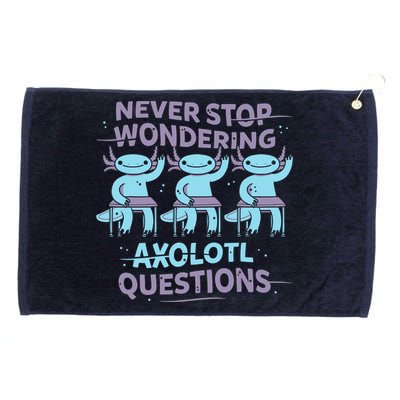 Never Stop Wondering AXOLOTL QUESTIONS Grommeted Golf Towel