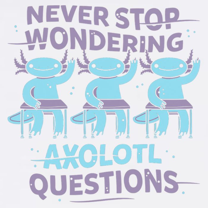 Never Stop Wondering AXOLOTL QUESTIONS Garment-Dyed Sweatshirt