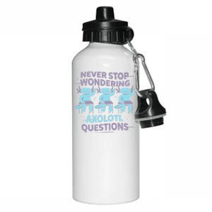 Never Stop Wondering AXOLOTL QUESTIONS Aluminum Water Bottle