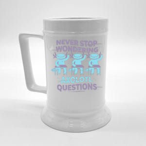 Never Stop Wondering AXOLOTL QUESTIONS Beer Stein