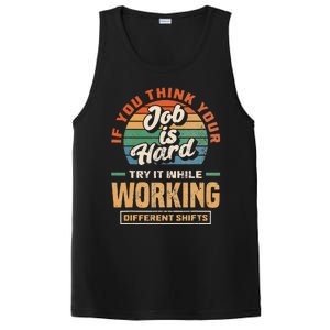 Night Shift Worker Overnight Shift Funny Shift Work PosiCharge Competitor Tank