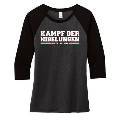 Nick Schwiderski Wearing Kampf Der Nibelungen Women's Tri-Blend 3/4-Sleeve Raglan Shirt