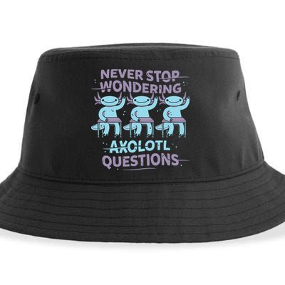 Never Stop Wondering Axolotl Questions Sustainable Bucket Hat