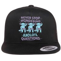 Never Stop Wondering Axolotl Questions Flat Bill Trucker Hat