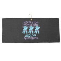 Never Stop Wondering Axolotl Questions Large Microfiber Waffle Golf Towel
