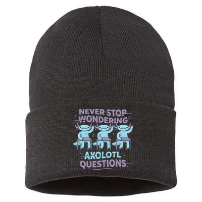 Never Stop Wondering Axolotl Questions Sustainable Knit Beanie