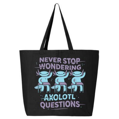 Never Stop Wondering Axolotl Questions 25L Jumbo Tote