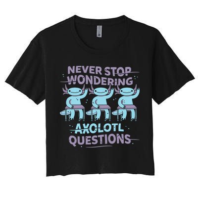 Never Stop Wondering Axolotl Questions Crop Top