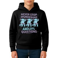 Never Stop Wondering Axolotl Questions Kids Hoodie