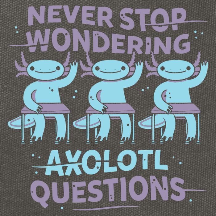 Never Stop Wondering Axolotl Questions Cotton Canvas Backpack