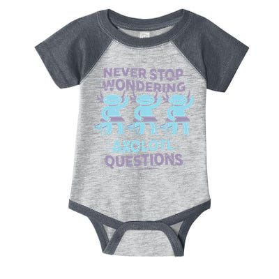 Never Stop Wondering Axolotl Questions Infant Baby Jersey Bodysuit