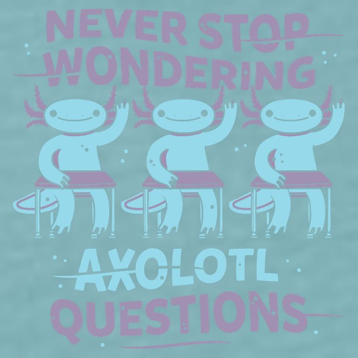 Never Stop Wondering Axolotl Questions Sueded Cloud Jersey T-Shirt
