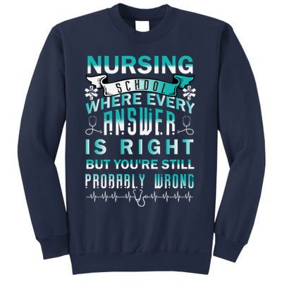 Nursing School Where Every Answer Is Right But You're Still Probably Wrong Sweatshirt