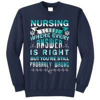 Nursing School Where Every Answer Is Right But You're Still Probably Wrong Sweatshirt