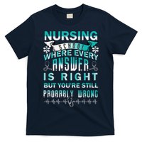 Nursing School Where Every Answer Is Right But You're Still Probably Wrong T-Shirt