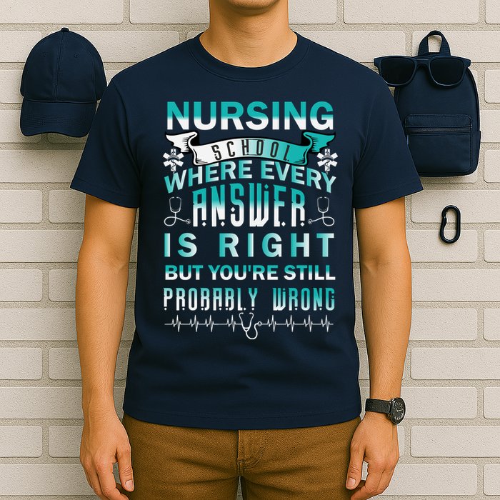 Nursing School Where Every Answer Is Right But You're Still Probably Wrong T-Shirt