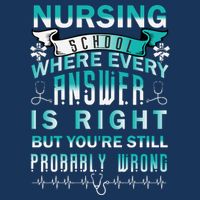 Nursing School Where Every Answer Is Right But You're Still Probably Wrong Sustainable Bucket Hat