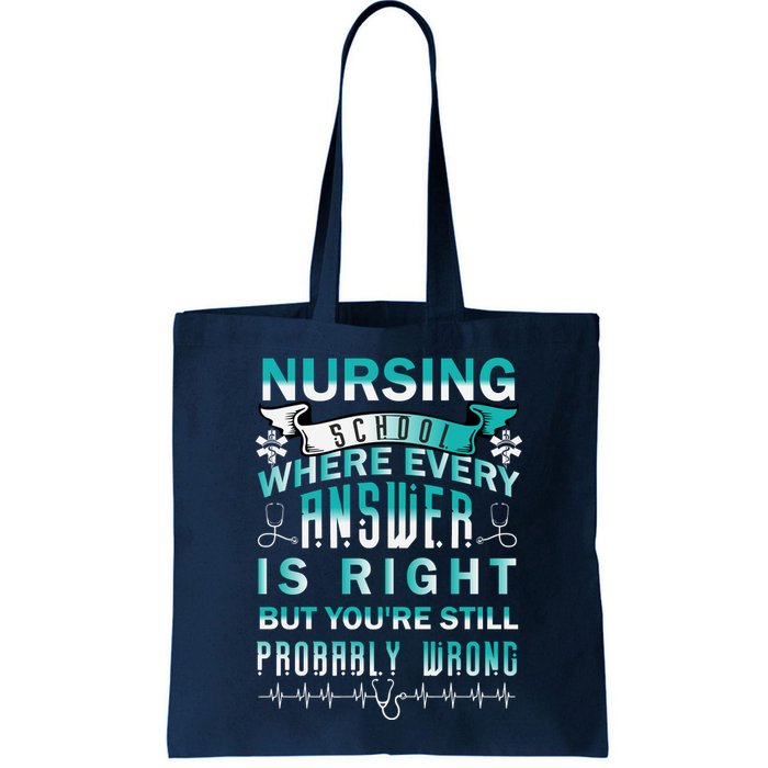 Nursing School Where Every Answer Is Right But You're Still Probably Wrong Bag
